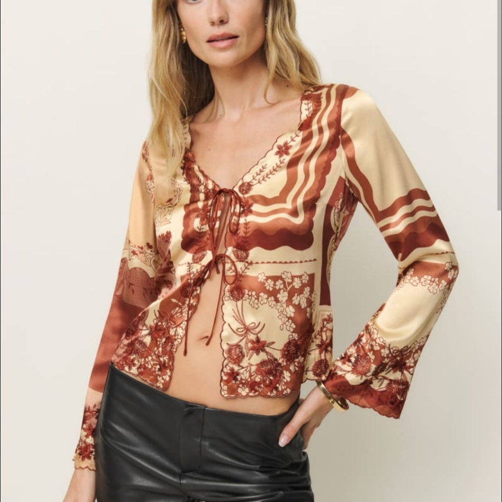 Reformation Silk Rosina Top